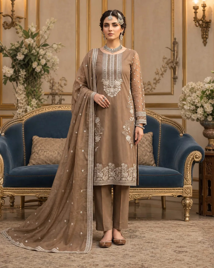 Noor Fashion Vol-226 | Kotrai Velvet 2-Head Full Embroidered 3-Piece Suit –