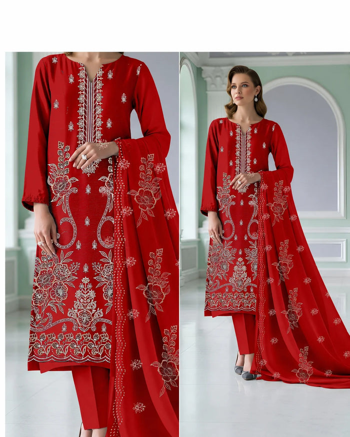 03 Noor Fashion Breezay Bana Dora Lawn  | Premium Embroidered 3 Piece Lawn Suit