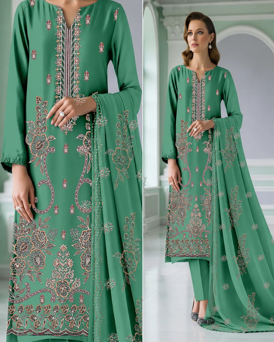 03 Noor Fashion Breezay Bana Dora Lawn  | Premium Embroidered 3 Piece Lawn Suit