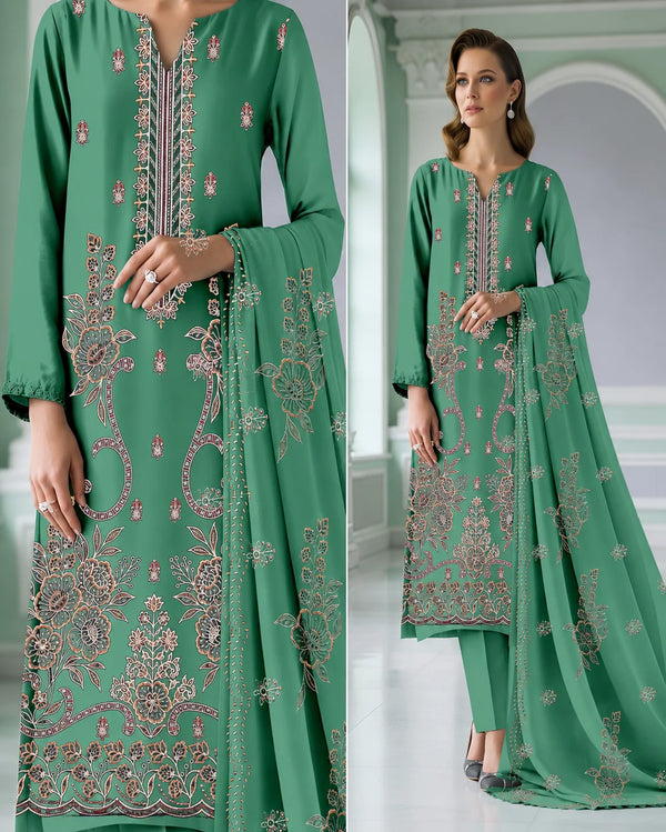 Noor Fashion Bana Dora Lawn Embroidered 3-Piece Suit | Volume 1005