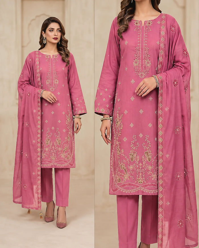 04 Noor Fashion Breezay Bana Dora Lawn  | Premium Embroidered 3 Piece Lawn Suit