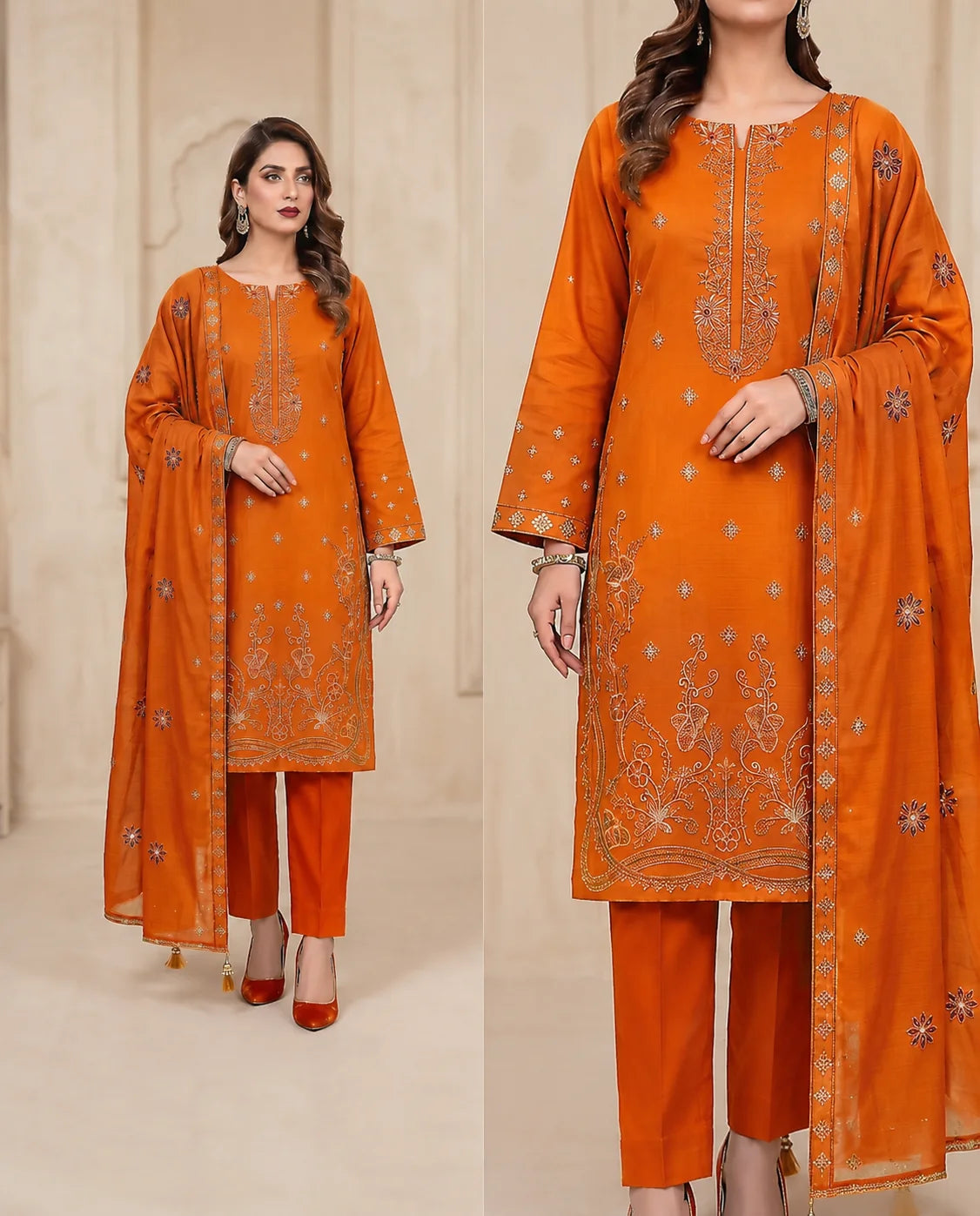 04 Noor Fashion Breezay Bana Dora Lawn  | Premium Embroidered 3 Piece Lawn Suit