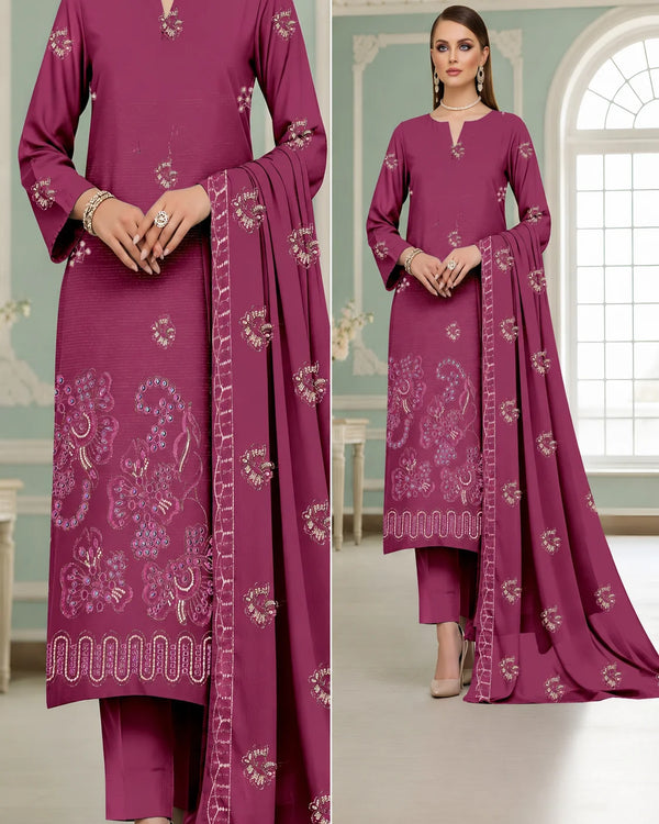 Bana Dora Lawn Embroidered 3-Piece Suit | Volume 1006