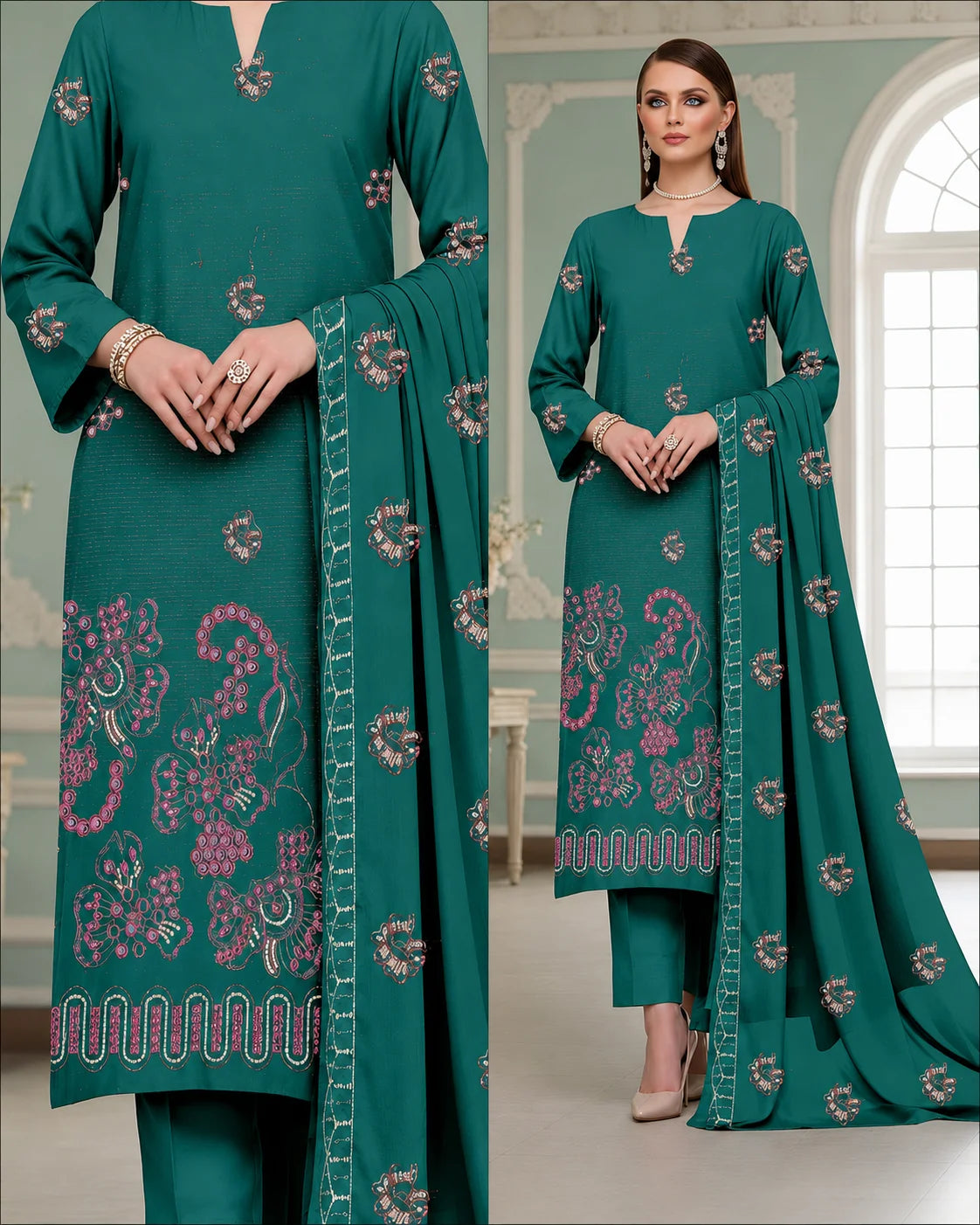 06 Noor Fashion Breezay Bana Dora Lawn  | Premium Embroidered 3 Piece Lawn Suit