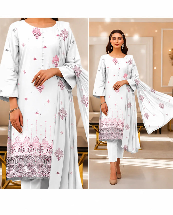 07  Noor Fashion Breezay Bana Dora Lawn  | Premium Embroidered 3 Piece Lawn Suit