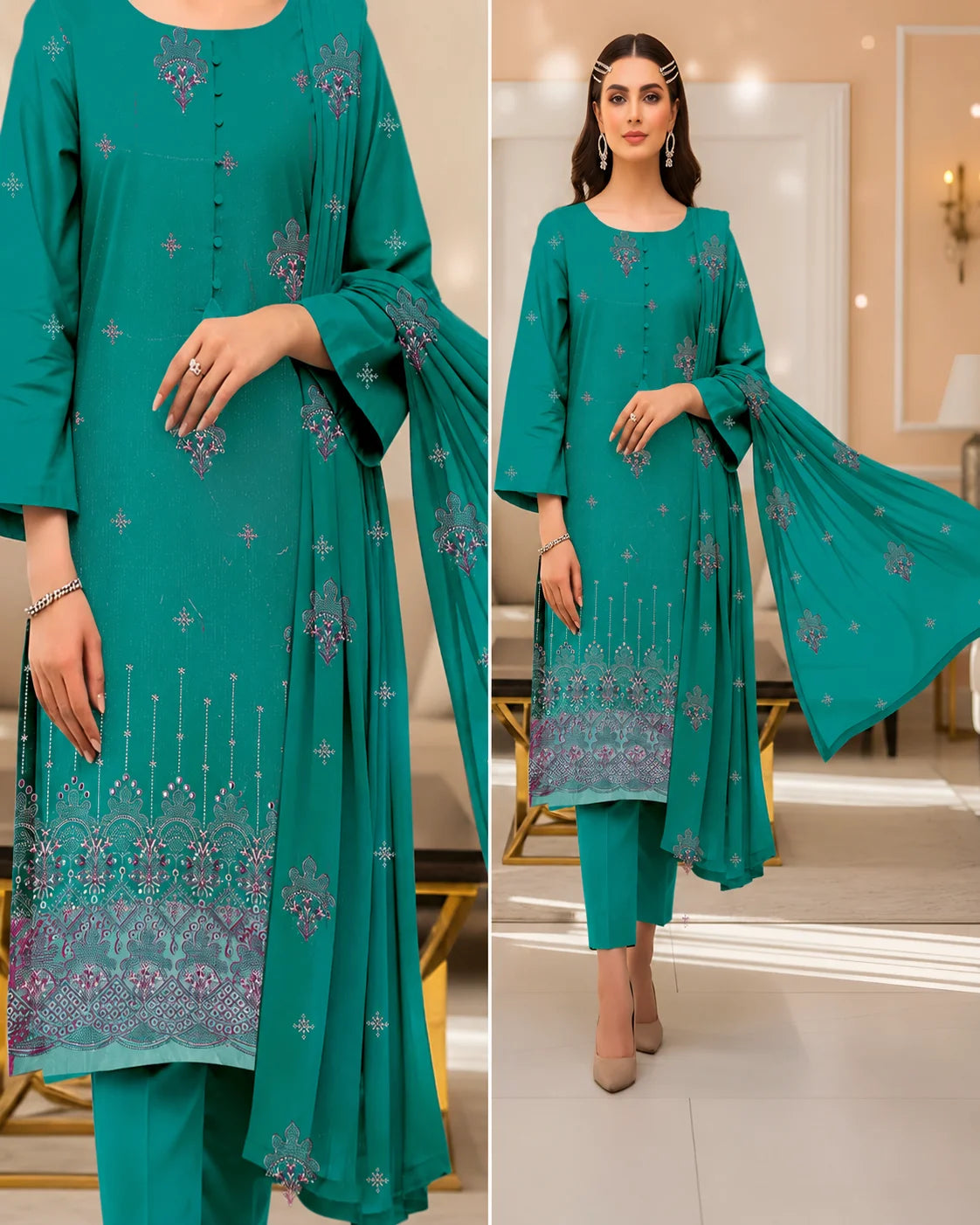 07  Noor Fashion Breezay Bana Dora Lawn  | Premium Embroidered 3 Piece Lawn Suit