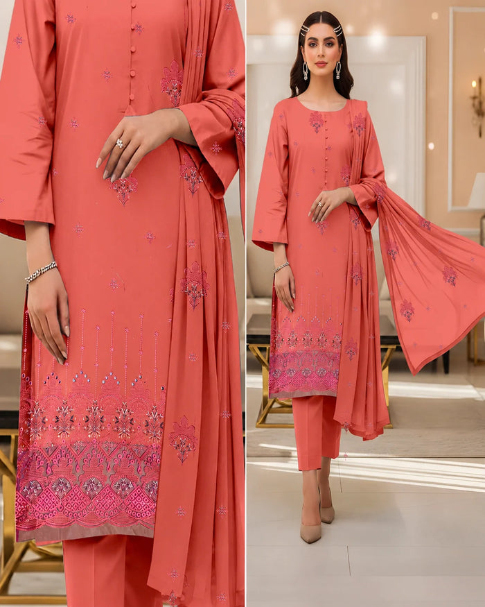 07  Noor Fashion Breezay Bana Dora Lawn  | Premium Embroidered 3 Piece Lawn Suit