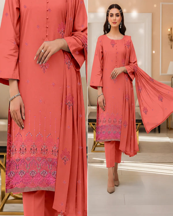 Bana Dora Lawn Embroidered 3-Piece Suit | Volume 1007