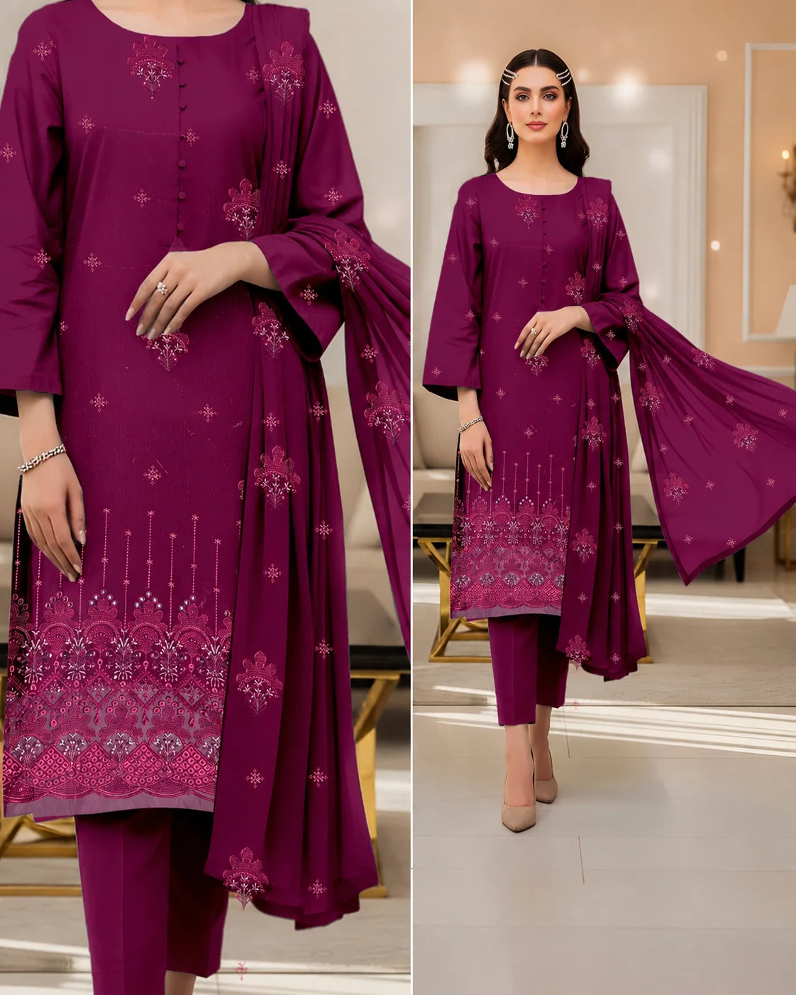 07  Noor Fashion Breezay Bana Dora Lawn  | Premium Embroidered 3 Piece Lawn Suit