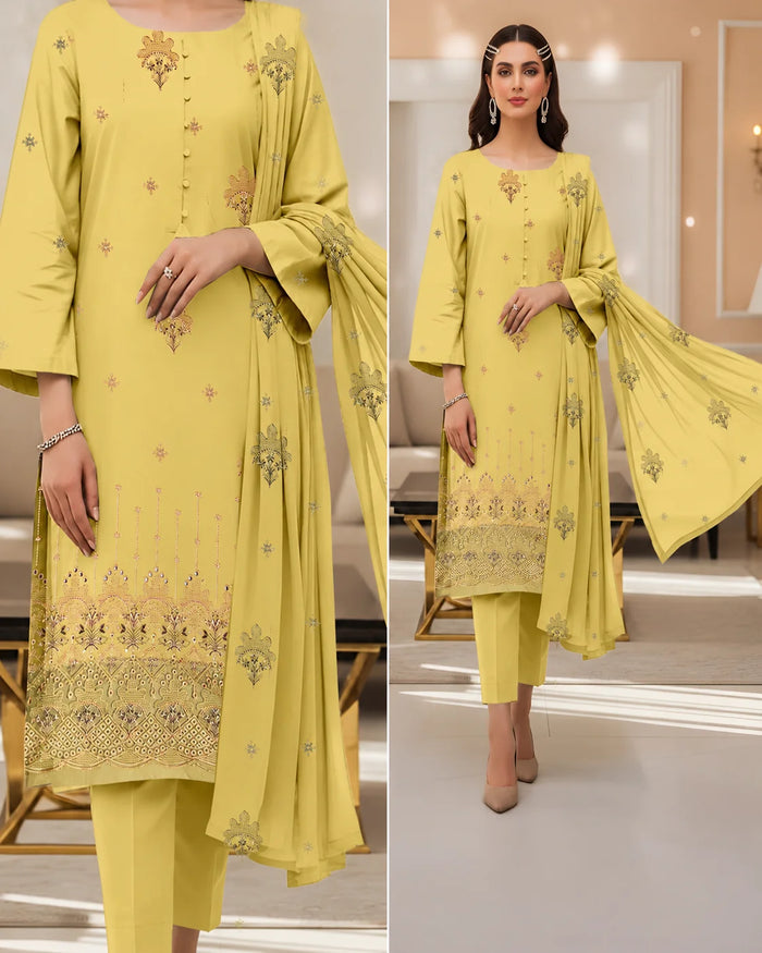 07  Noor Fashion Breezay Bana Dora Lawn  | Premium Embroidered 3 Piece Lawn Suit