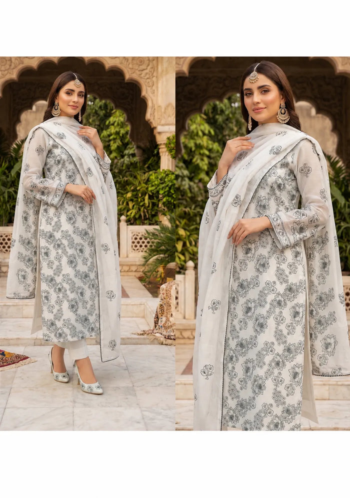 1006 Noor Fashion Breezay Bana Dora Lawn  | Premium Embroidered 3 Piece Lawn Suit