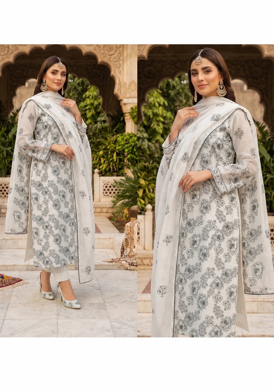 Breezay Bana Dora Lawn Embroidered 3-Piece Suit | Volume 1005