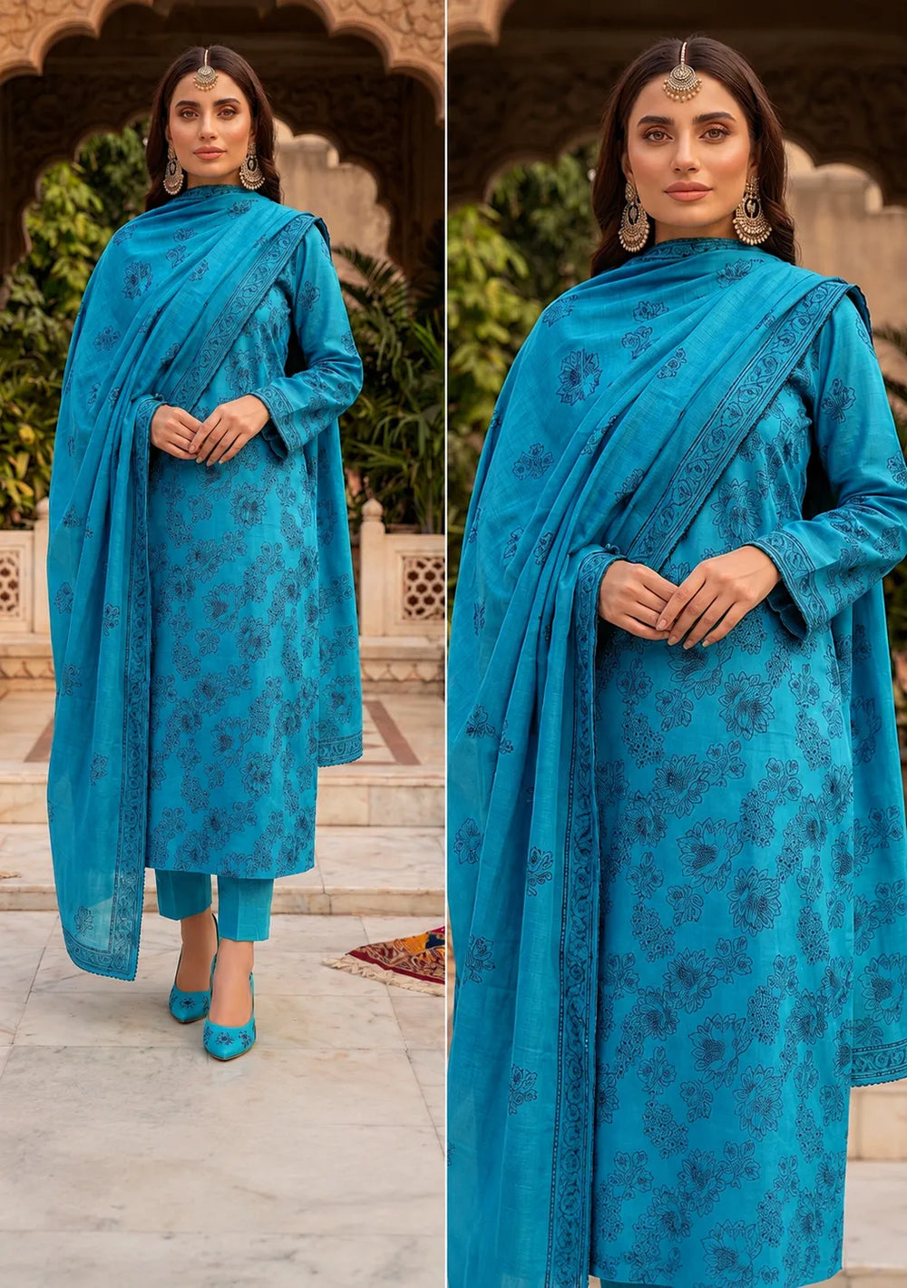 1006 Noor Fashion Breezay Bana Dora Lawn  | Premium Embroidered 3 Piece Lawn Suit