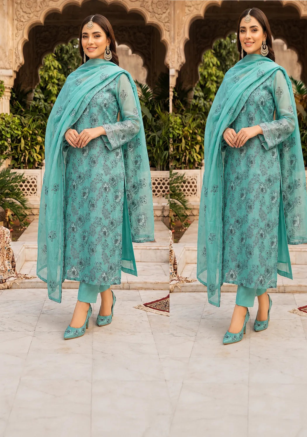 1006 Noor Fashion Breezay Bana Dora Lawn  | Premium Embroidered 3 Piece Lawn Suit