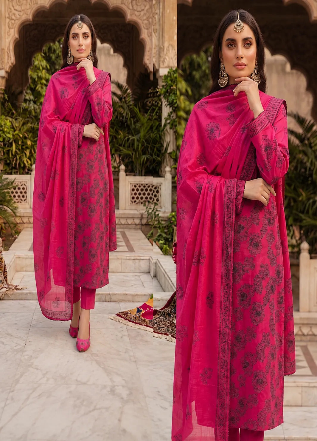 1006 Noor Fashion Breezay Bana Dora Lawn  | Premium Embroidered 3 Piece Lawn Suit