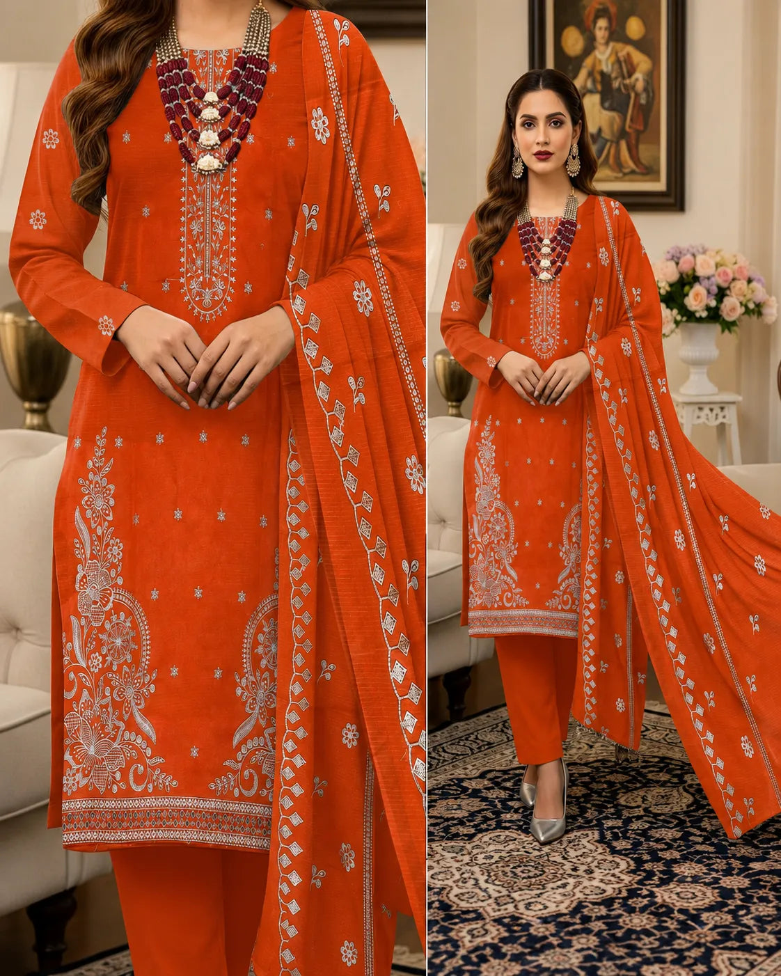 1009 Noor Fashion Breezay Bana Dora Lawn  | Premium Embroidered 3 Piece Lawn Suit