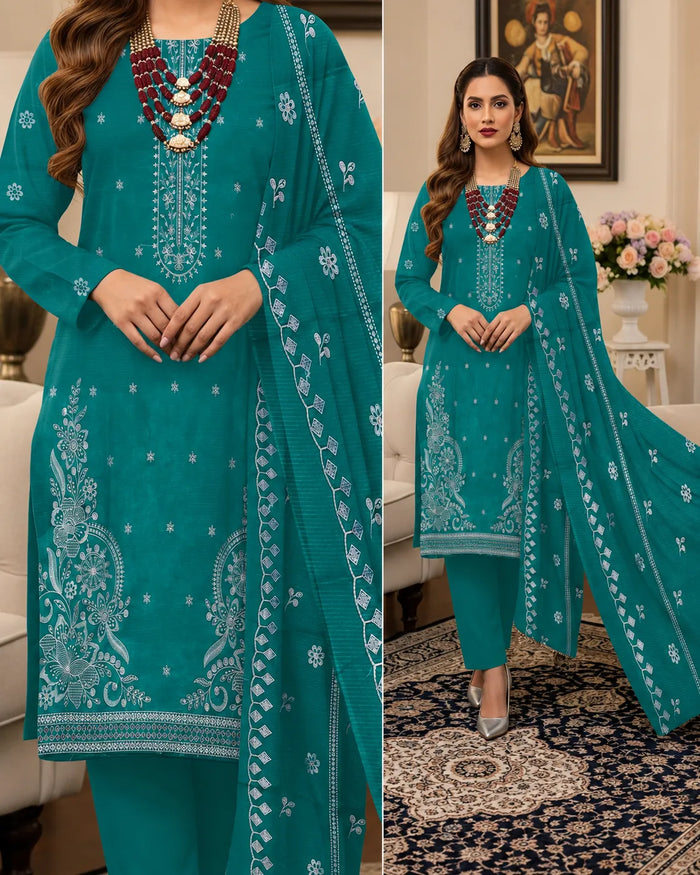 1009 Noor Fashion Breezay Bana Dora Lawn  | Premium Embroidered 3 Piece Lawn Suit