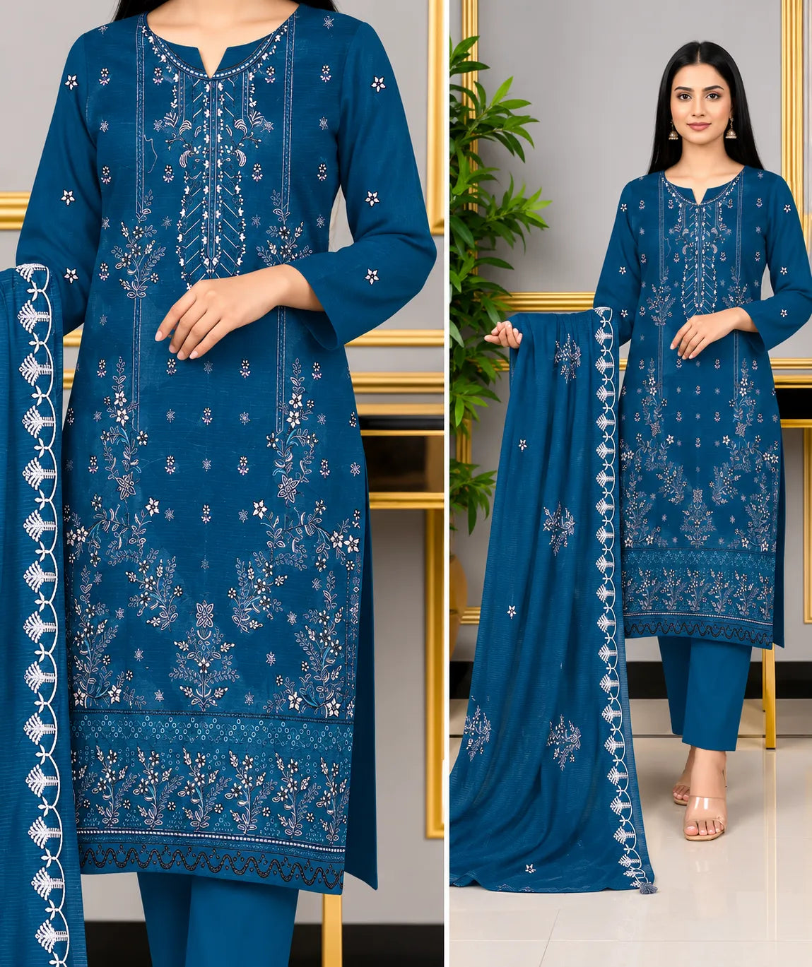 1011 Noor Fashion Breezay Bana Dora Lawn  | Premium Embroidered 3 Piece Lawn Suit