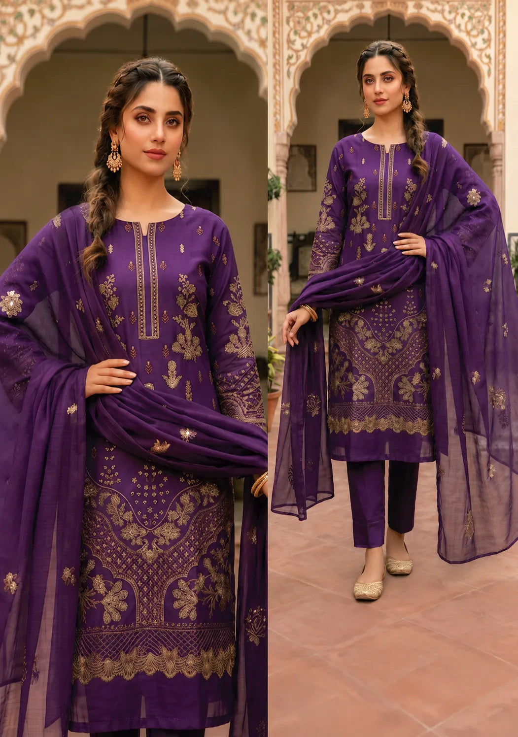 1016 Noor Fashion Breezay Bana Dora Lawn  | Premium Embroidered 3 Piece Lawn Suit