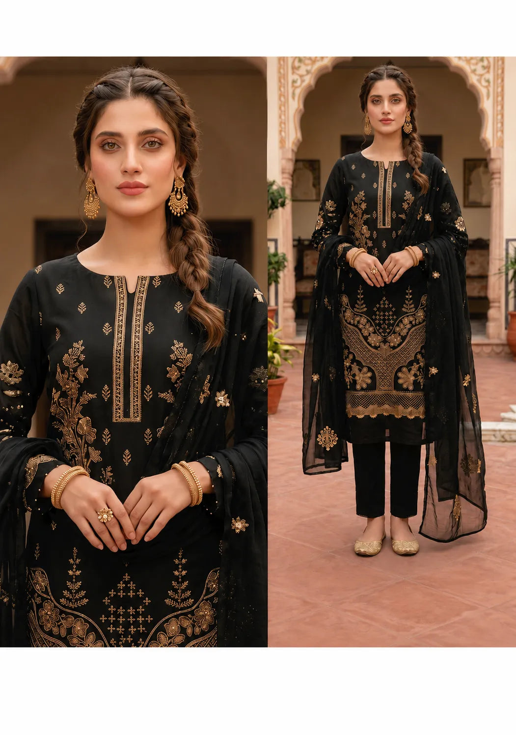 1016 Noor Fashion Breezay Bana Dora Lawn  | Premium Embroidered 3 Piece Lawn Suit