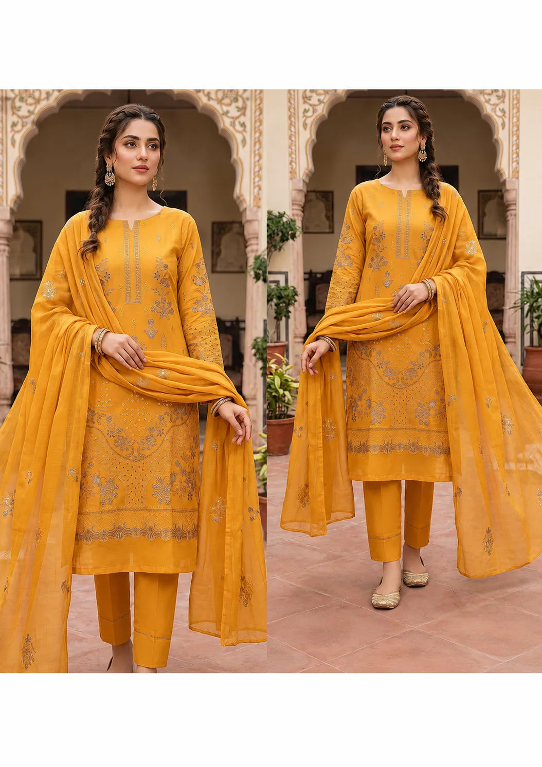 1016 Noor Fashion Breezay Bana Dora Lawn  | Premium Embroidered 3 Piece Lawn Suit