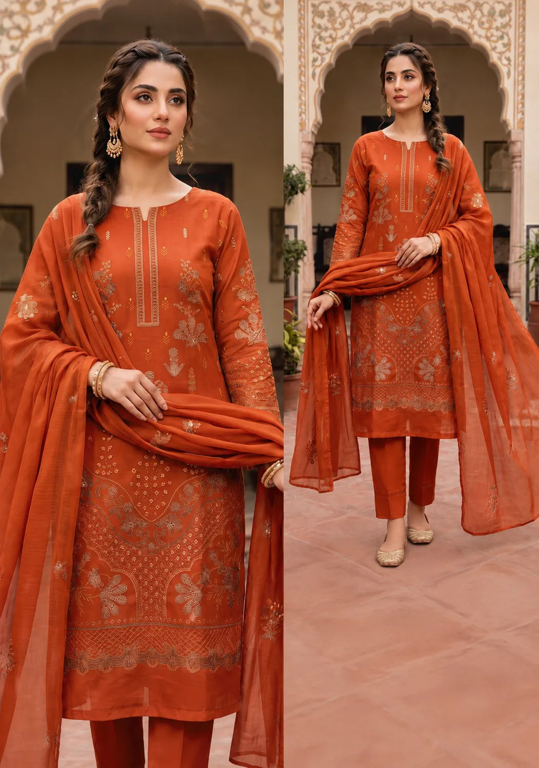 1016 Noor Fashion Breezay Bana Dora Lawn  | Premium Embroidered 3 Piece Lawn Suit