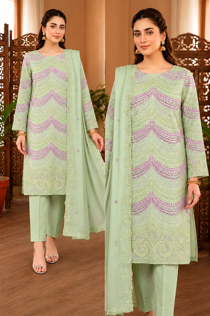 1020Noor Fashion Breezay Bana Dora Lawn  | Premium Embroidered 3 Piece Lawn Suit