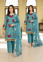 1021 Noor Fashion Breezay Bana Dora Lawn  | Premium Embroidered 3 Piece Lawn Suit