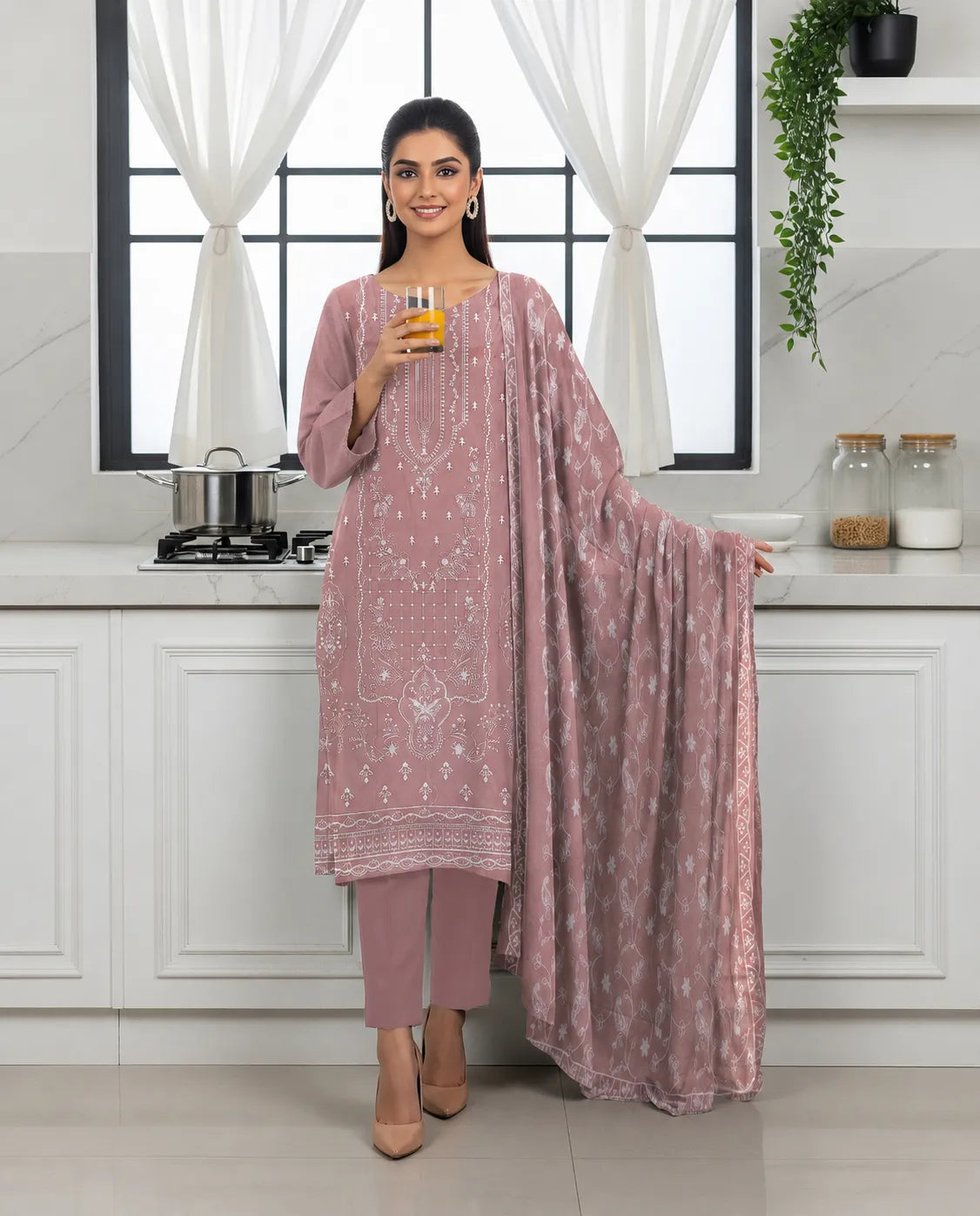 1026 Noor Fashion Breezay Bana Dora Lawn  | Premium Embroidered 3 Piece Lawn Suit