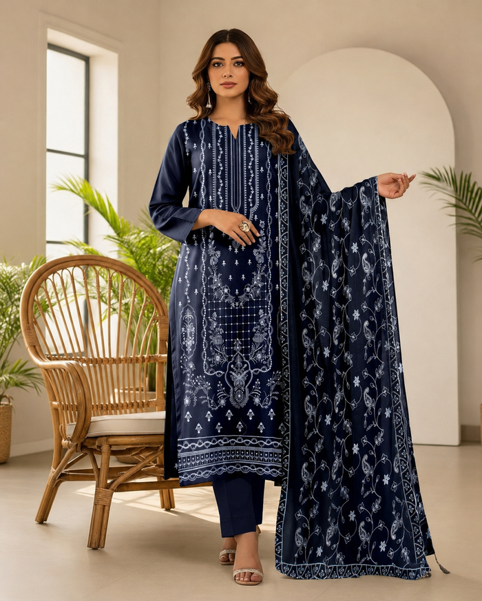 1026 Noor Fashion Breezay Bana Dora Lawn  | Premium Embroidered 3 Piece Lawn Suit