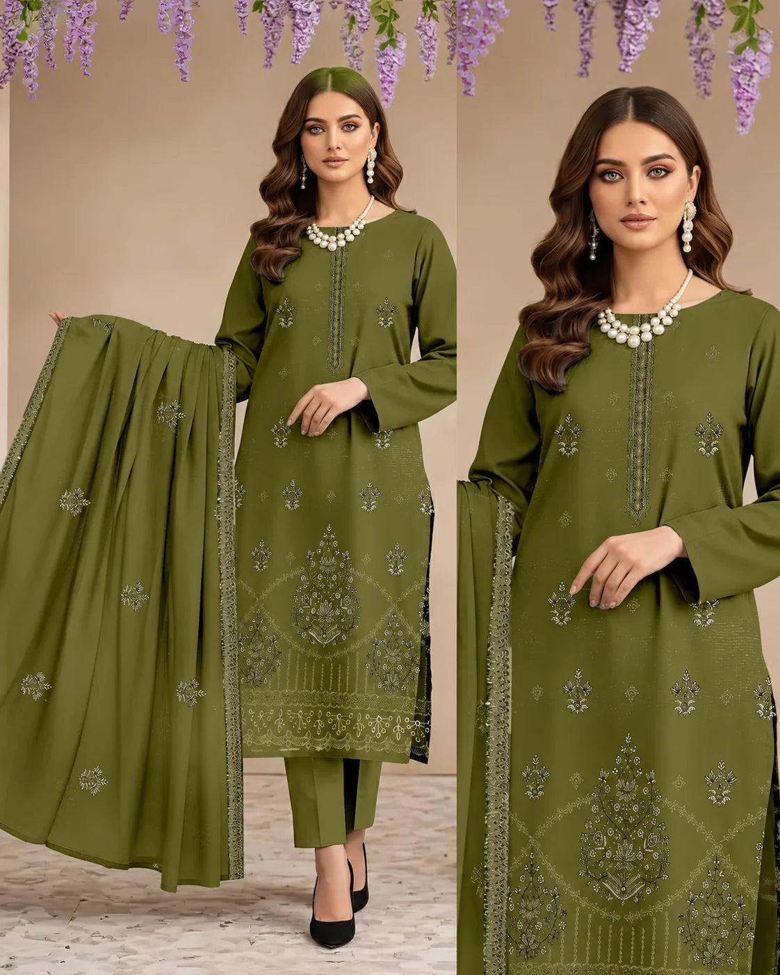 28 Noor Fashion Breezay Bana Dora Lawn  | Premium Embroidered 3 Piece Lawn Suit