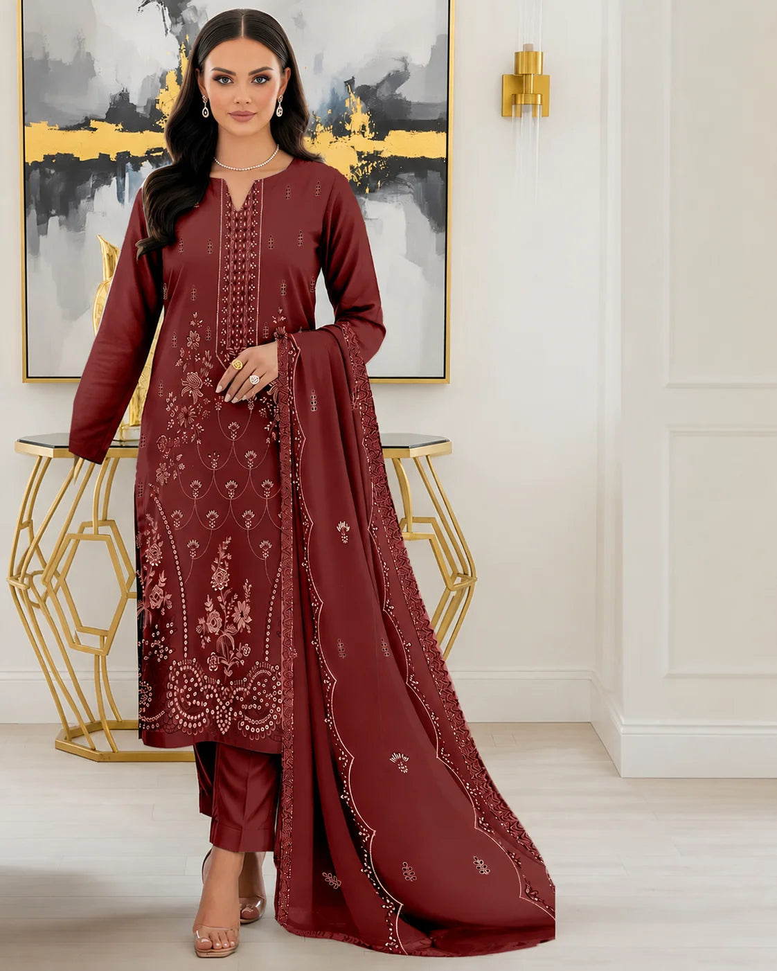37Noor Fashion Breezay Bana Dora Lawn  | Premium Embroidered 3 Piece Lawn Suit