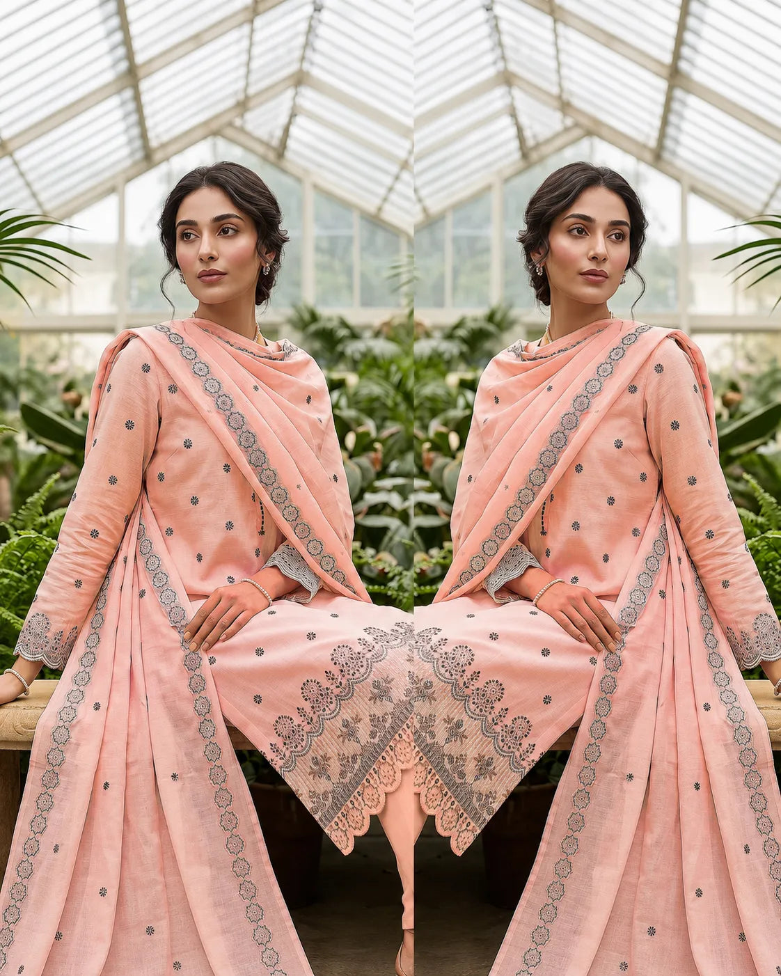 Noor Fashion Breezay Bana Dora Lawn  | Premium Embroidered 3 Piece Lawn Suit