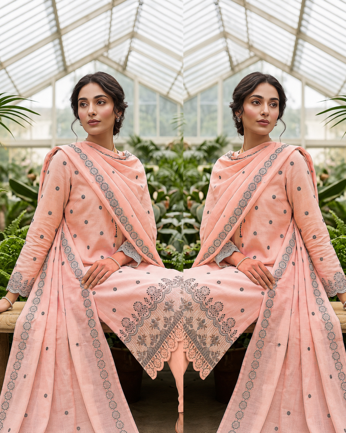 Noor Fashion Breezay Bana Dora Lawn  | Premium Embroidered 3 Piece Lawn Suit