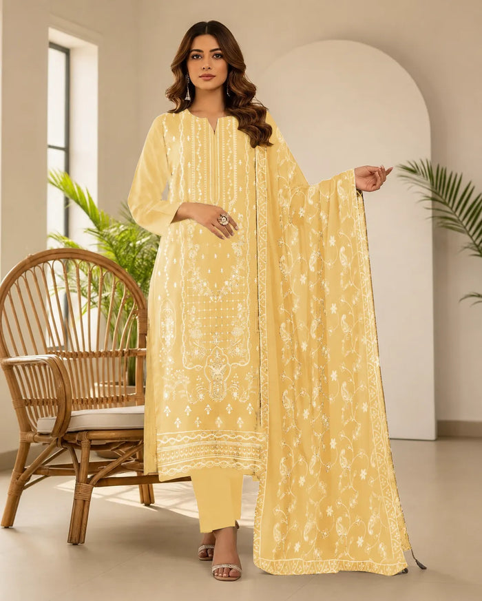 1026 Noor Fashion Breezay Bana Dora Lawn  | Premium Embroidered 3 Piece Lawn Suit
