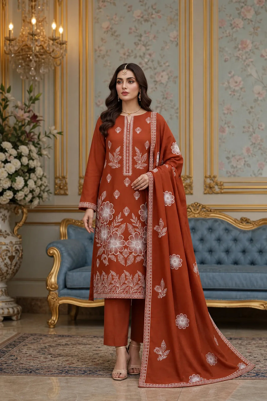 Dhanak Bana Dora Embroidered 3-Piece Suit | Vol-202

