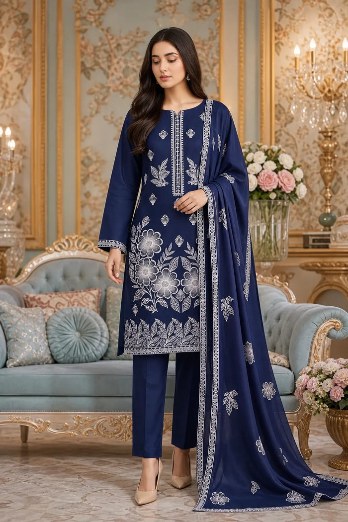 Dhanak Bana Dora Embroidered 3-Piece Suit | Vol-201
