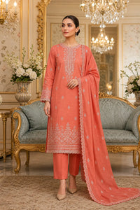 Dhanak Crystal Bana Dora Embroidered 3-Piece Suit | Volume 203
