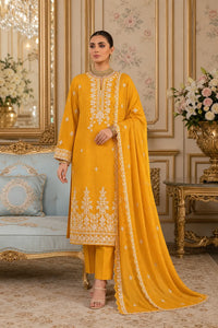 Dhanak Crystal Bana Dora Embroidered 3-Piece Suit | Volume 203