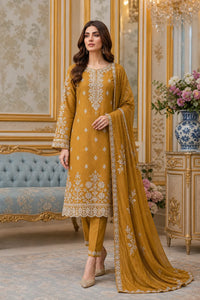 Dhanak Crystal Bana Dora Embroidered 3-Piece Suit | Volume 203