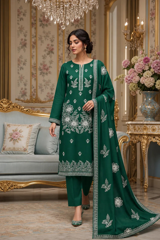Dhanak Bana Dora Embroidered 3-Piece Suit | Vol-202
