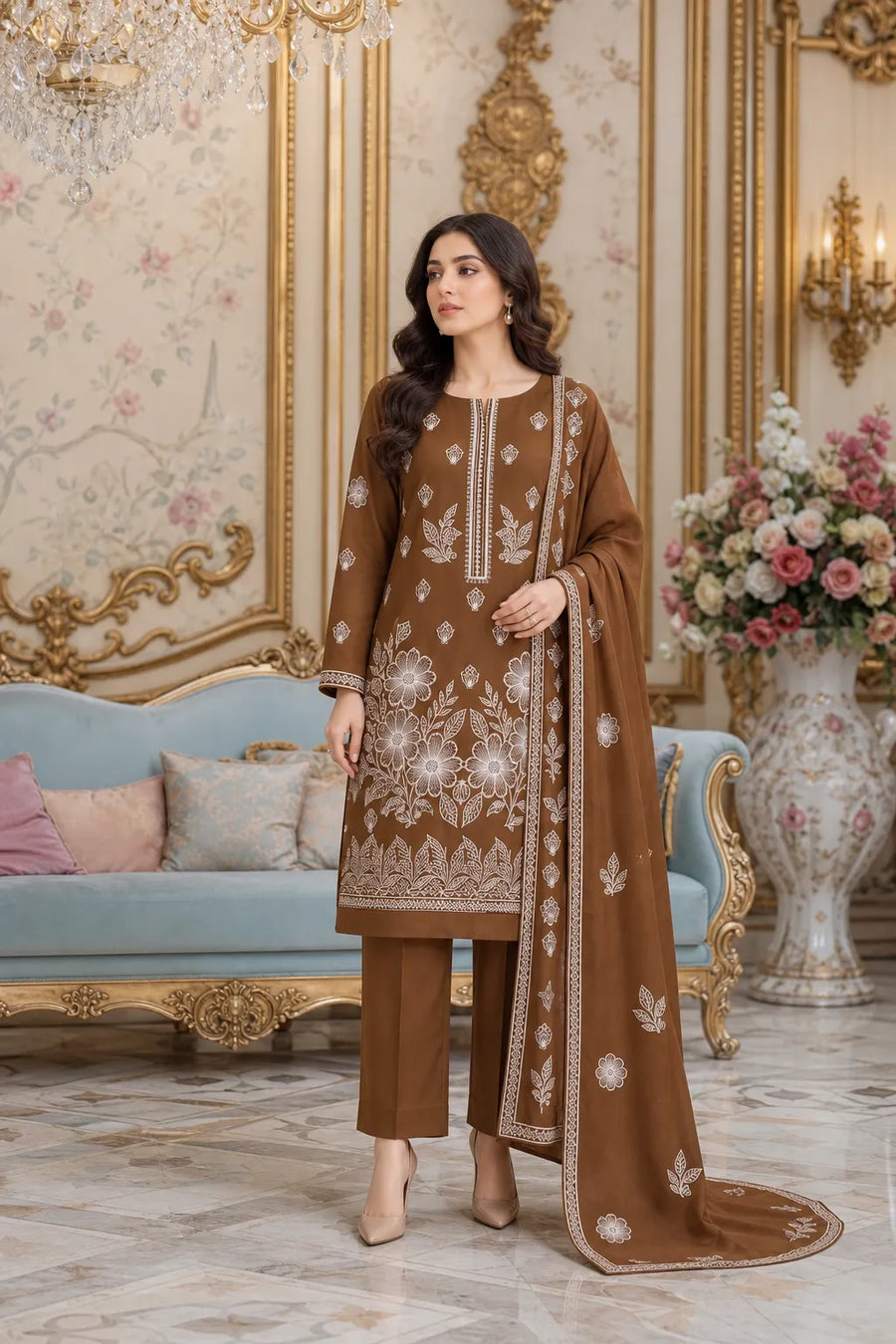 Dhanak Bana Dora Embroidered 3-Piece Suit | Vol-202

