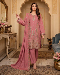 Noor Fashion Vol-219 | Linen 2-Head Full Embroidered 3-Piece Suit