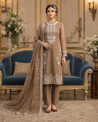Noor Fashion Vol-226 | Kotrai Velvet 2-Head Full Embroidered 3-Piece Suit –