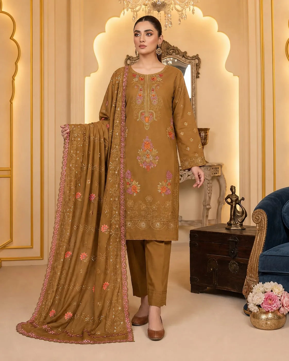 Noor Fashion Vol-227 | Linen Embroidered Gala