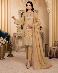 Noor Fashion Vol-227 | Linen Embroidered Gala & Boring Damen 3-Piece Suit
