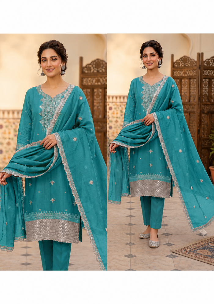 1018 Noor Fashion Breezay Bana Dora Lawn  | Premium Embroidered 3 Piece Lawn Suit