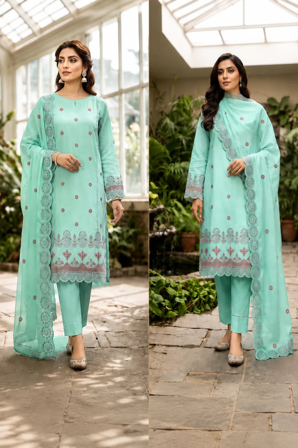 Noor Fashion Breezay Bana Dora Lawn  | Premium Embroidered 3 Piece Lawn Suit