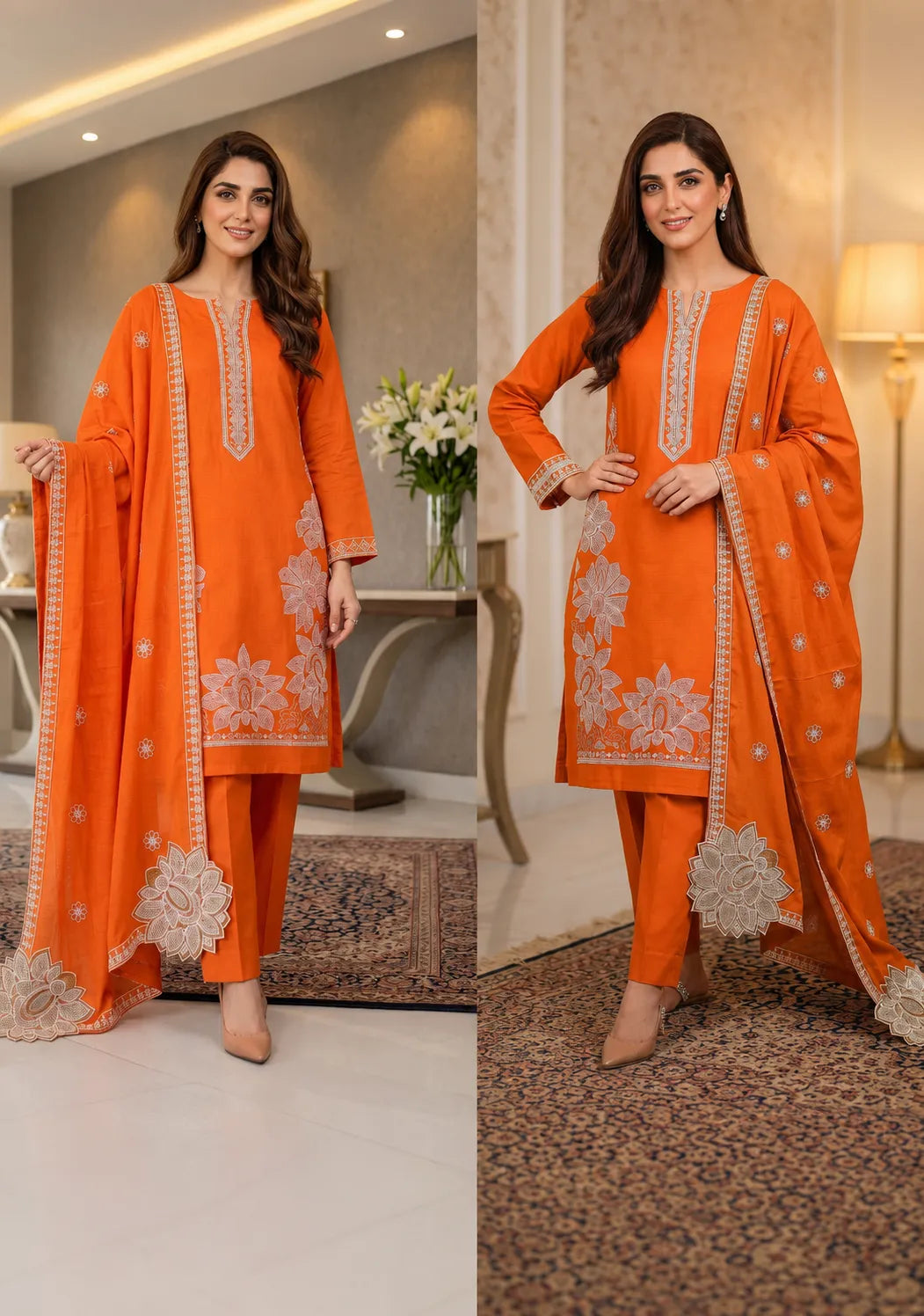 1022 Noor Fashion Breezay Bana Dora Lawn  | Premium Embroidered 3 Piece Lawn Suit