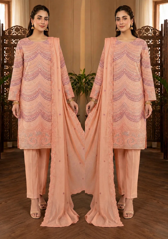 1020Noor Fashion Breezay Bana Dora Lawn  | Premium Embroidered 3 Piece Lawn Suit